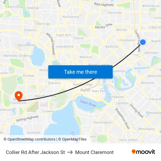 Collier Rd After Jackson St to Mount Claremont map