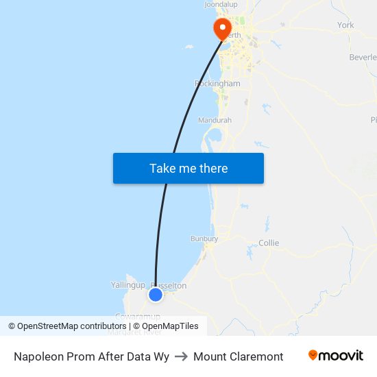 Napoleon Prom After Data Wy to Mount Claremont map