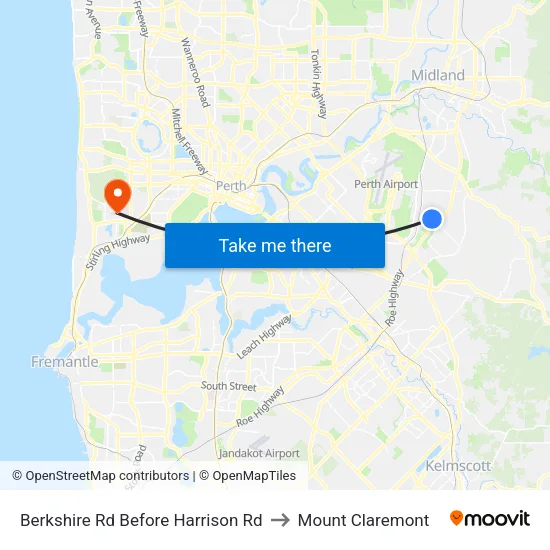 Berkshire Rd Before Harrison Rd to Mount Claremont map
