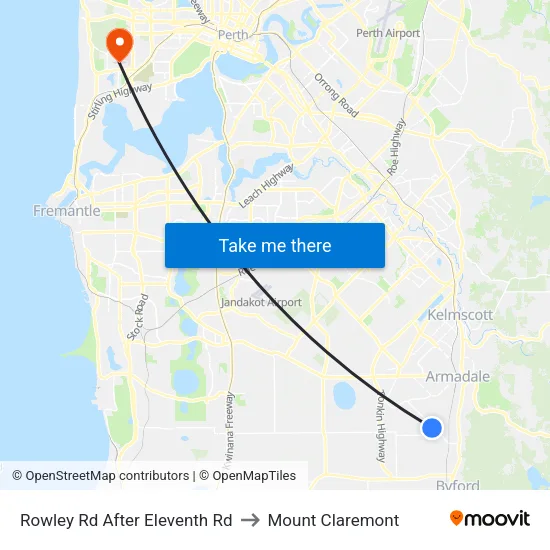 Rowley Rd After Eleventh Rd to Mount Claremont map
