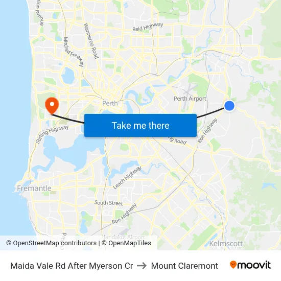 Maida Vale Rd After Myerson Cr to Mount Claremont map