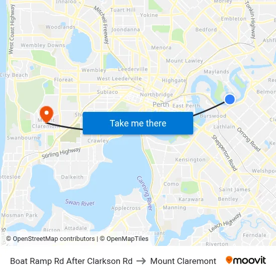 Boat Ramp Rd After Clarkson Rd to Mount Claremont map