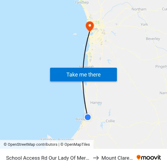 School Access Rd Our Lady Of Mercy College to Mount Claremont map