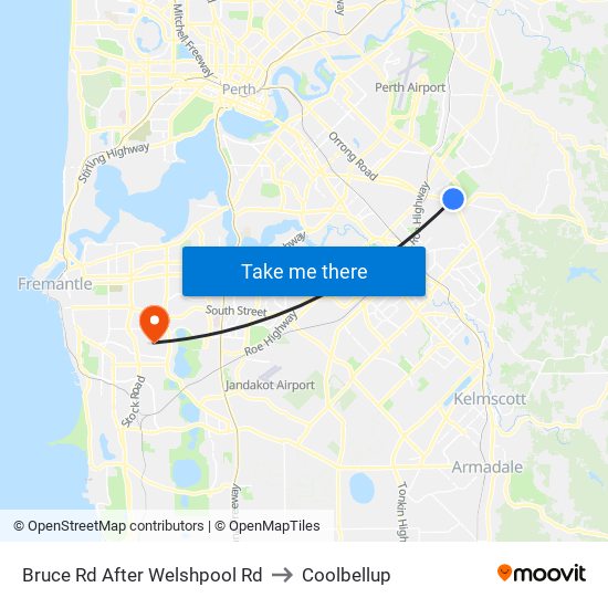 Bruce Rd After Welshpool Rd to Coolbellup map