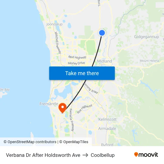 Verbana Dr After Holdsworth Ave to Coolbellup map