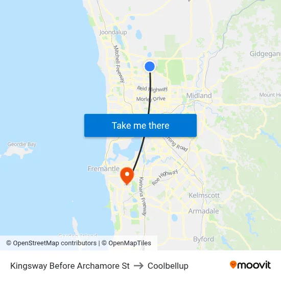 Kingsway   Before Archamore St to Coolbellup map