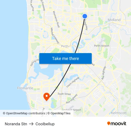 Noranda Stn to Coolbellup map