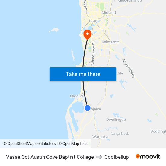 Vasse Cct Austin Cove Baptist College to Coolbellup map