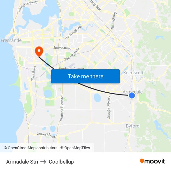 Armadale Stn to Coolbellup map