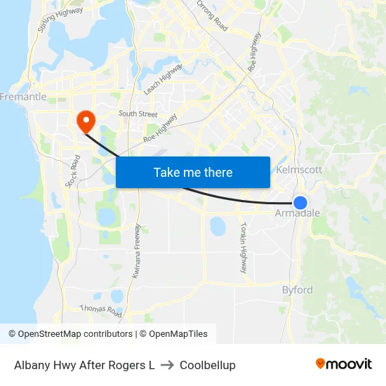 Albany Hwy After Rogers L to Coolbellup map