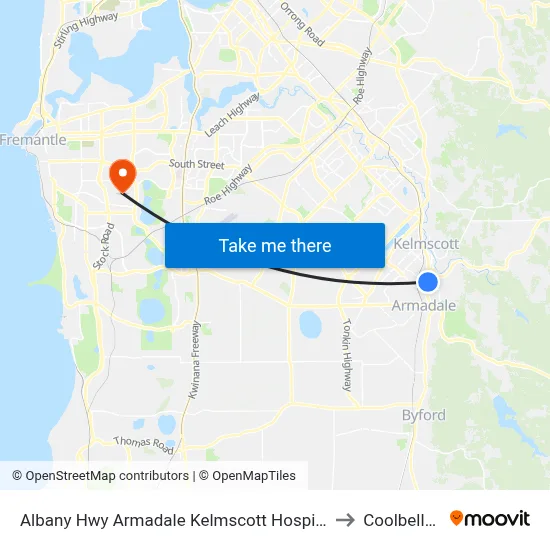 Albany Hwy Armadale Kelmscott Hospital to Coolbellup map