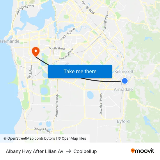 Albany Hwy After Lilian Av to Coolbellup map