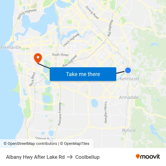 Albany Hwy After Lake Rd to Coolbellup map