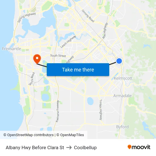 Albany Hwy Before Clara St to Coolbellup map