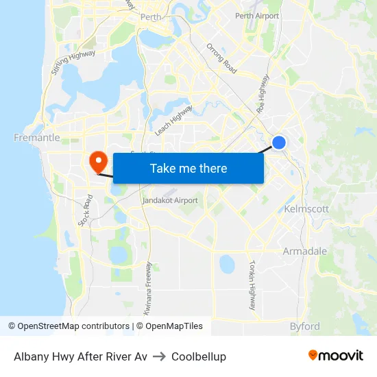 Albany Hwy After River Av to Coolbellup map