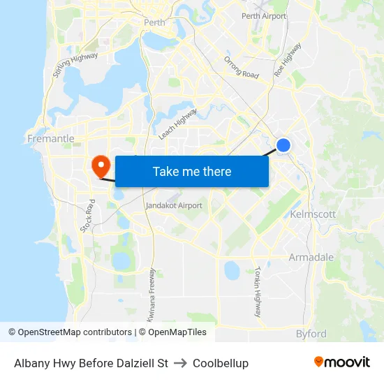 Albany Hwy Before Dalziell St to Coolbellup map