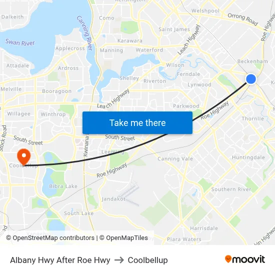 Albany Hwy After Roe Hwy to Coolbellup map