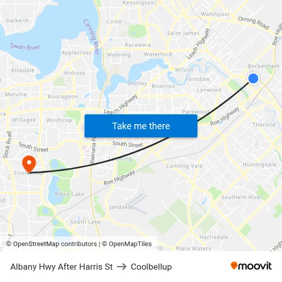 Albany Hwy After Harris St to Coolbellup map
