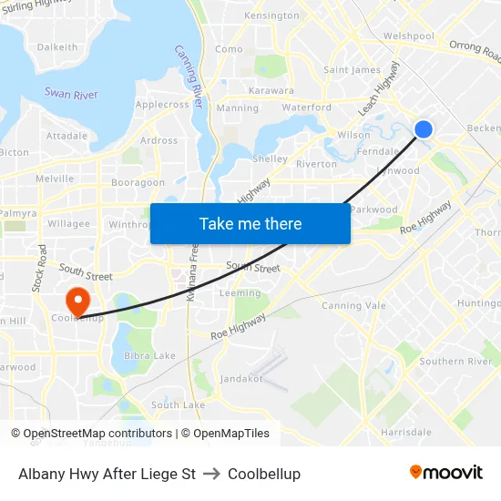 Albany Hwy After Liege St to Coolbellup map