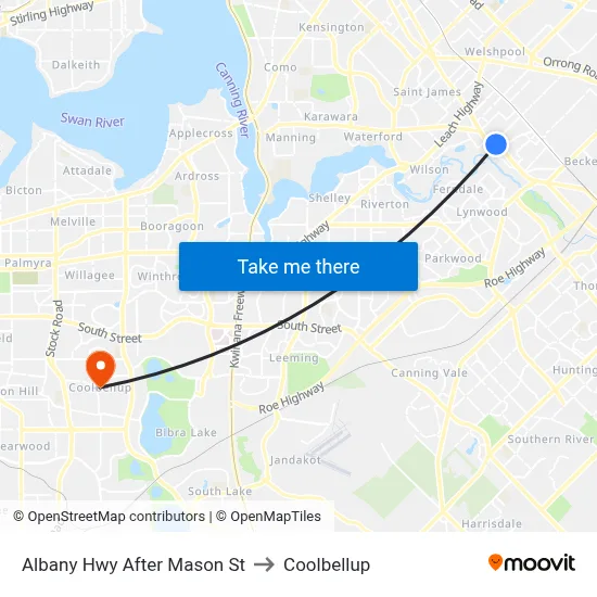 Albany Hwy After Mason St to Coolbellup map