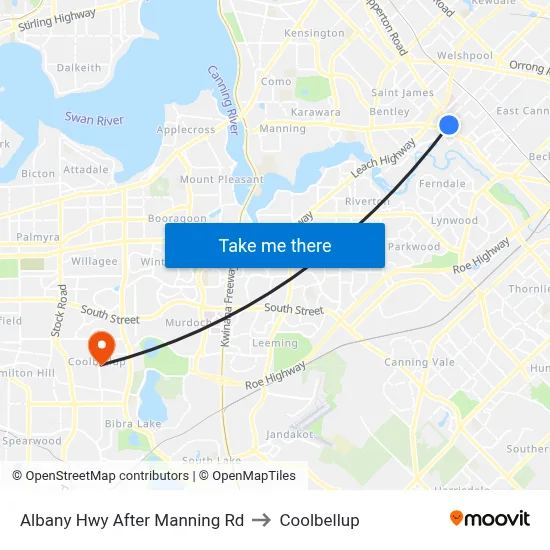 Albany Hwy After Manning Rd to Coolbellup map