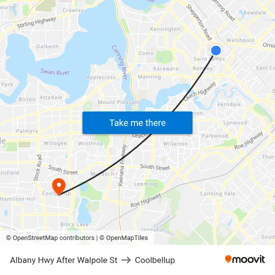 Albany Hwy After Walpole St to Coolbellup map