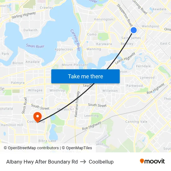 Albany Hwy After Boundary Rd to Coolbellup map
