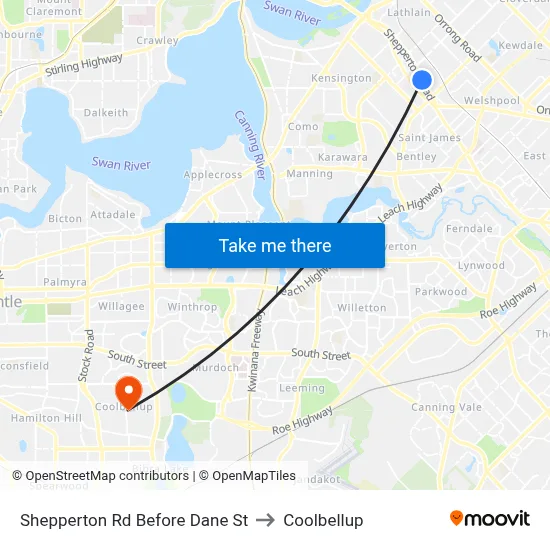 Shepperton Rd Before Dane St to Coolbellup map