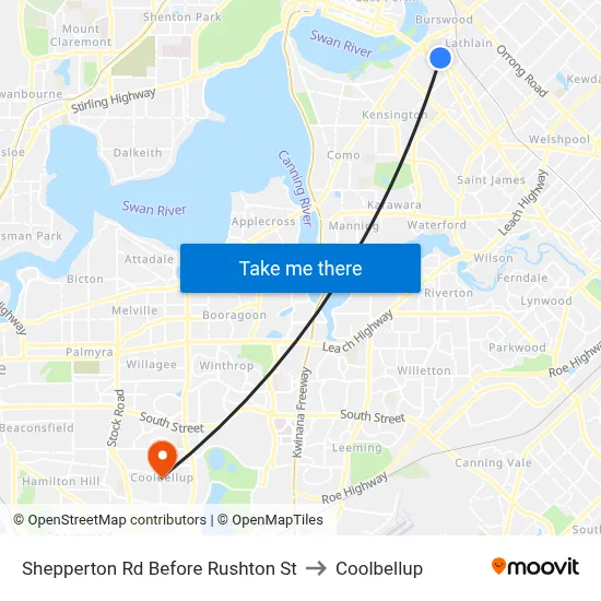 Shepperton Rd Before Rushton St to Coolbellup map