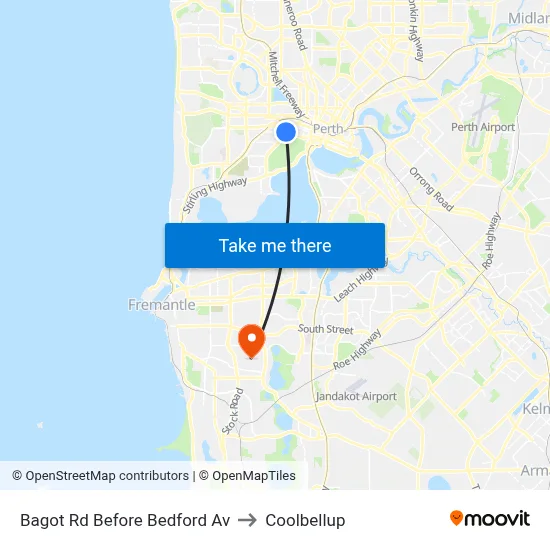 Bagot Rd Before Bedford Av to Coolbellup map
