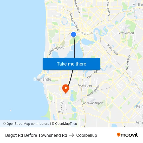 Bagot Rd Before Townshend Rd to Coolbellup map