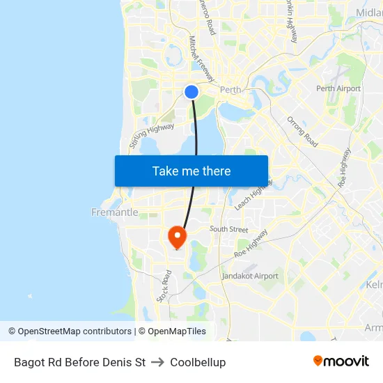 Bagot Rd Before Denis St to Coolbellup map
