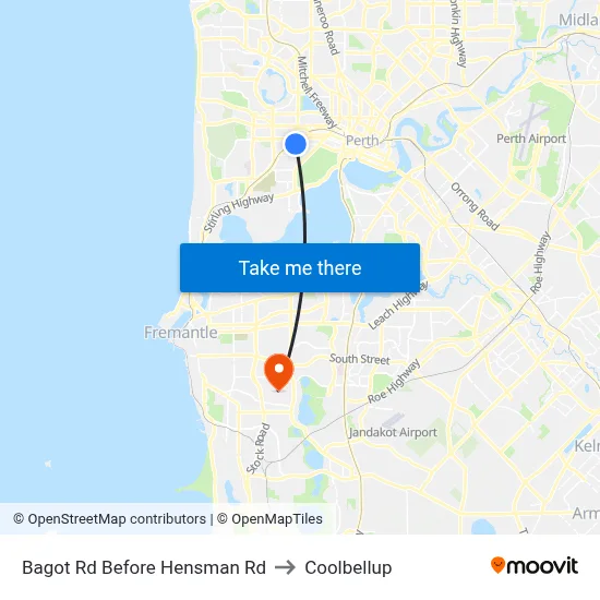 Bagot Rd Before Hensman Rd to Coolbellup map