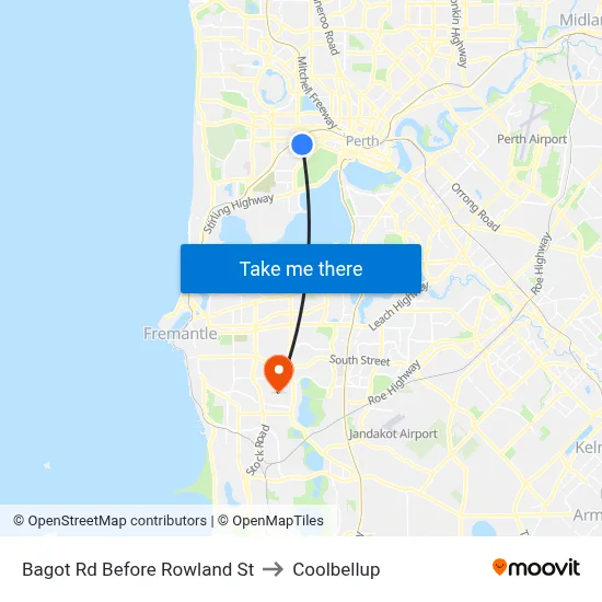 Bagot Rd Before Rowland St to Coolbellup map