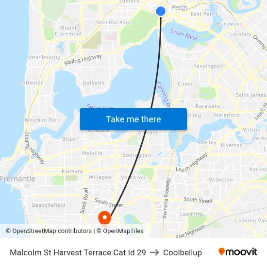 Malcolm St Harvest Terrace Cat Id 29 to Coolbellup map