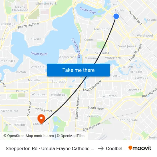 Shepperton Rd - Ursula Frayne Catholic Coll Sen to Coolbellup map
