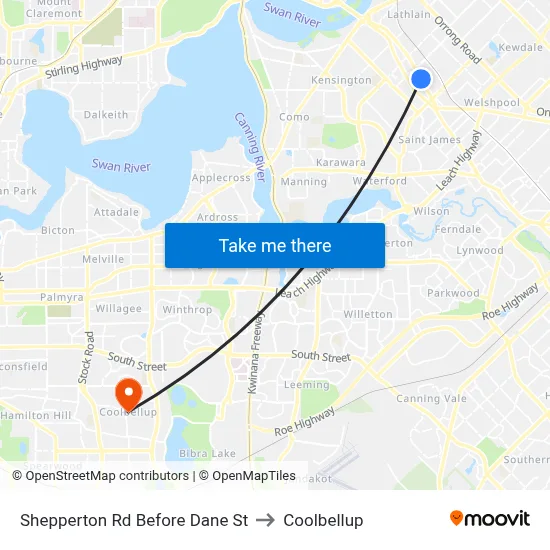 Shepperton Rd Before Dane St to Coolbellup map