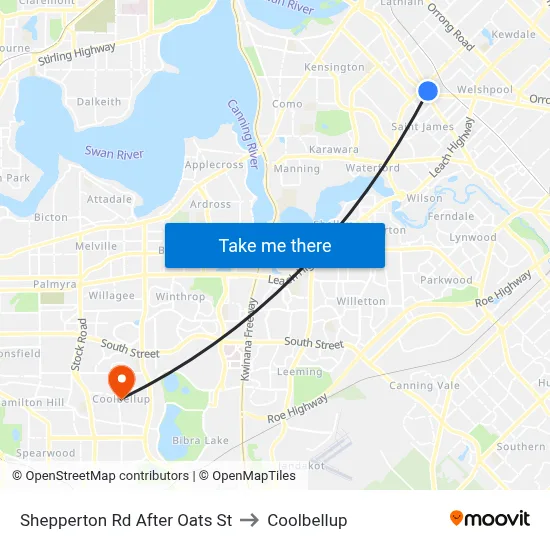 Shepperton Rd After Oats St to Coolbellup map