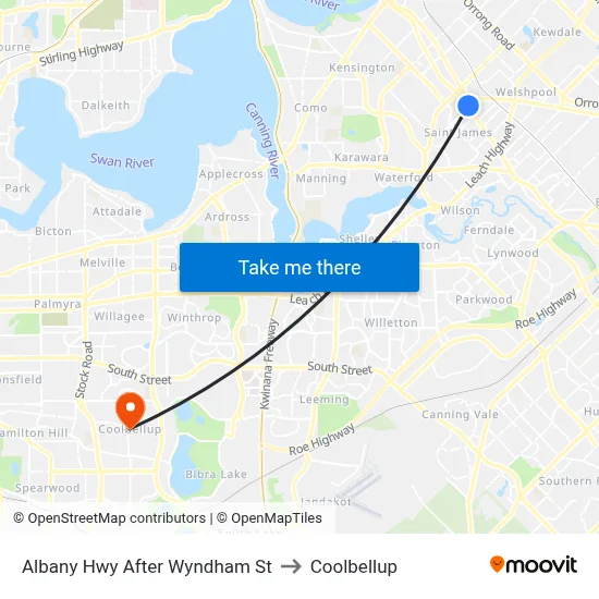 Albany Hwy After Wyndham St to Coolbellup map
