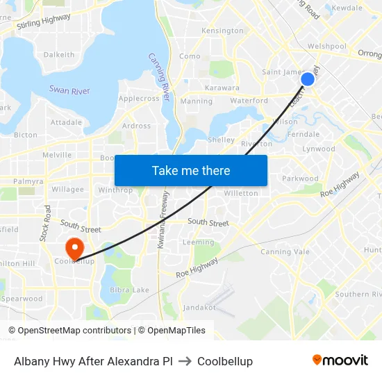 Albany Hwy After Alexandra Pl to Coolbellup map