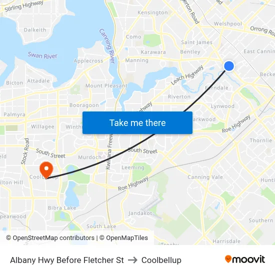 Albany Hwy Before Fletcher St to Coolbellup map