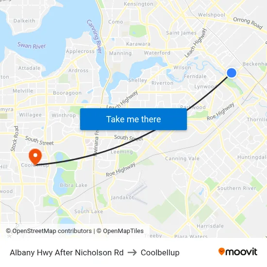 Albany Hwy After Nicholson Rd to Coolbellup map