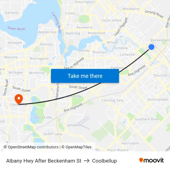 Albany Hwy After Beckenham St to Coolbellup map
