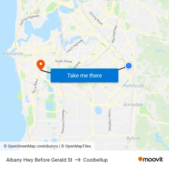 Albany Hwy Before Gerald St to Coolbellup map