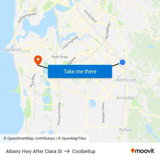 Albany Hwy After Clara St to Coolbellup map