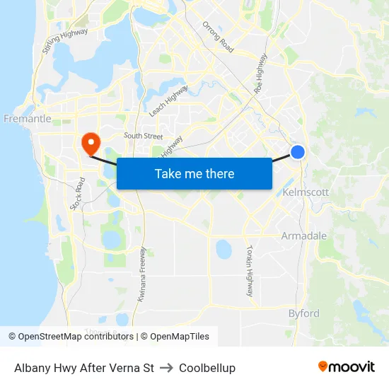 Albany Hwy After Verna St to Coolbellup map
