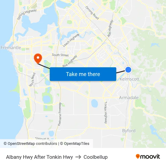 Albany Hwy After Tonkin Hwy to Coolbellup map