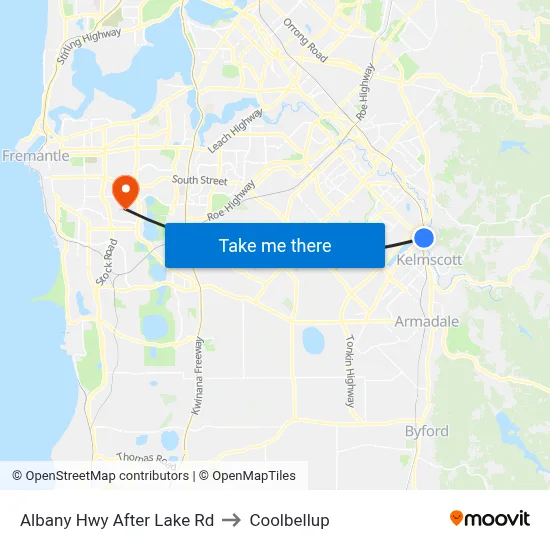 Albany Hwy After Lake Rd to Coolbellup map