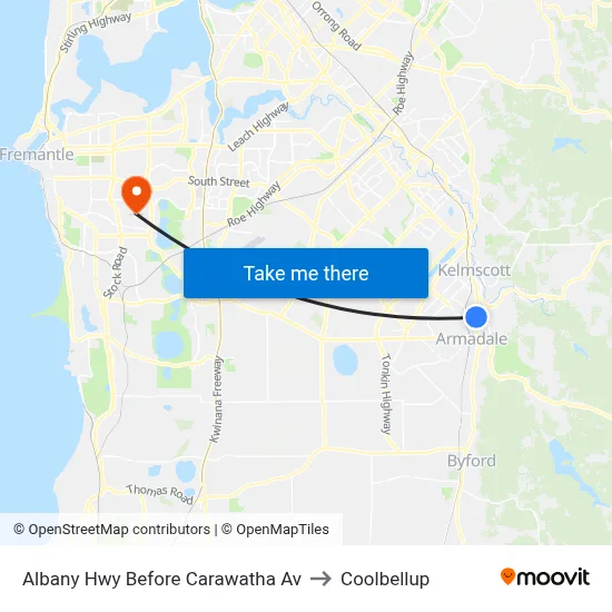 Albany Hwy Before Carawatha Av to Coolbellup map