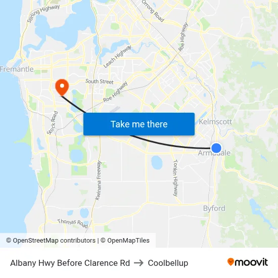 Albany Hwy Before Clarence Rd to Coolbellup map